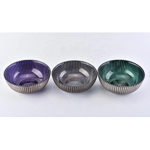 Black embossed candle bowl scented glass candle vessel supplier