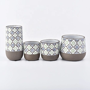 Frosted ceramic candle container tealight candle tin home decoration