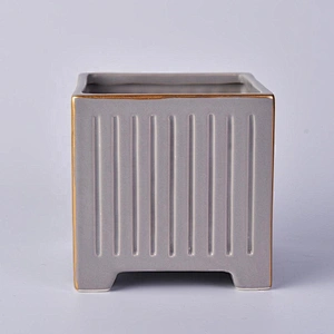 Wholesales empty grey tealight ceramic candle vessel 8oz 10oz