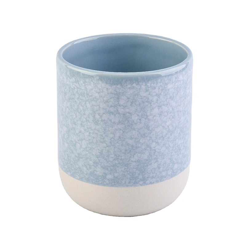 Manufacturer Sunny Luxury blue frosted ceramic candle vessel