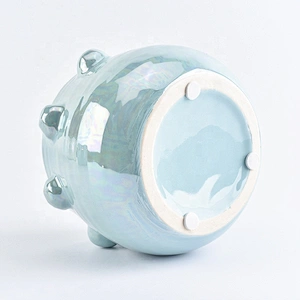 Color glazed custom ceramic candle containers bowl votive scented candle holders wedding decor