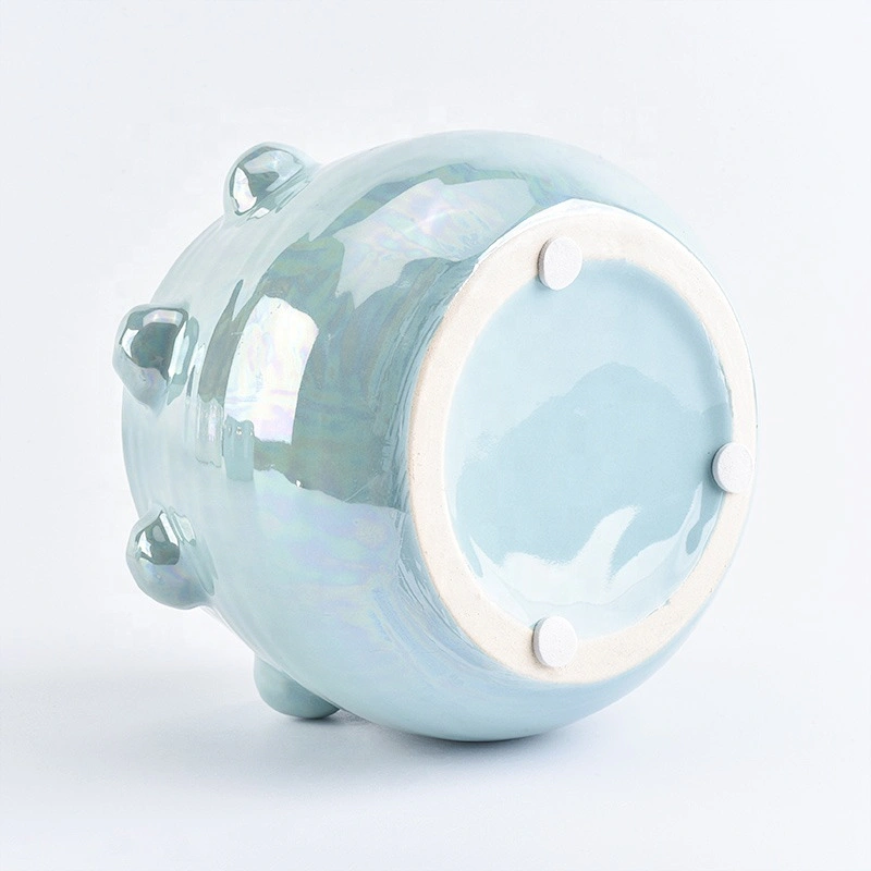 Color glazed custom ceramic candle containers bowl votive scented candle holders wedding decor