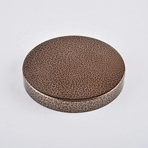 Custom round amber metal lid cover for candle jar holder
