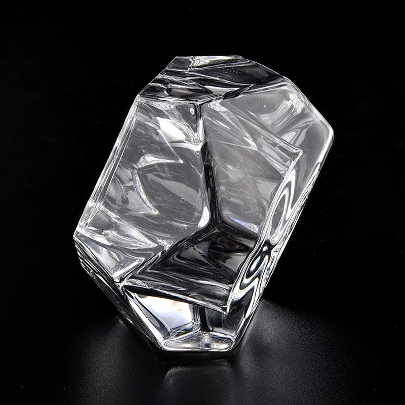 Wholesales tealight geometric crystal glass candle jars
