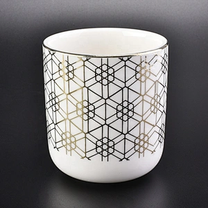 Wholesale Ceramic Candle Holder Metallic Designs Home Decoration