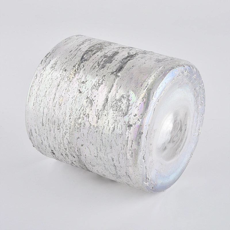 unique finish glass vessel for cadle making, hand made white glass candle container