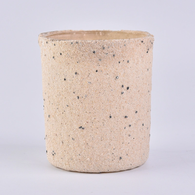 Wholesales custom cylinder cement candle jar vessels 10oz 11oz