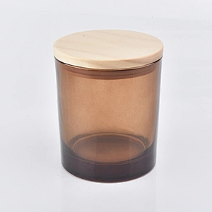 brown translucent glass candle vessel wholesale, 4 inch glass candle holder