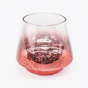 Candle Jar Glass Candle Holder with Luxury Mercury Decorating Red