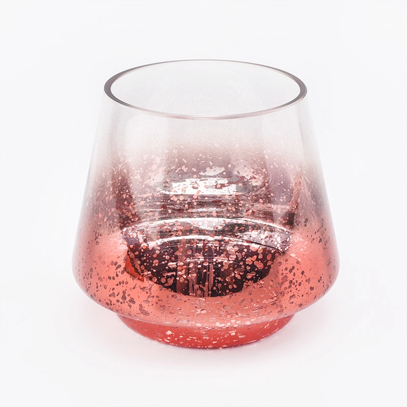 Candle Jar Glass Candle Holder with Luxury Mercury Decorating Red