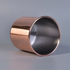 Cylinder Orange Metal Candle Jars Metal candle making vessel for Wedding Decoration use in bulk