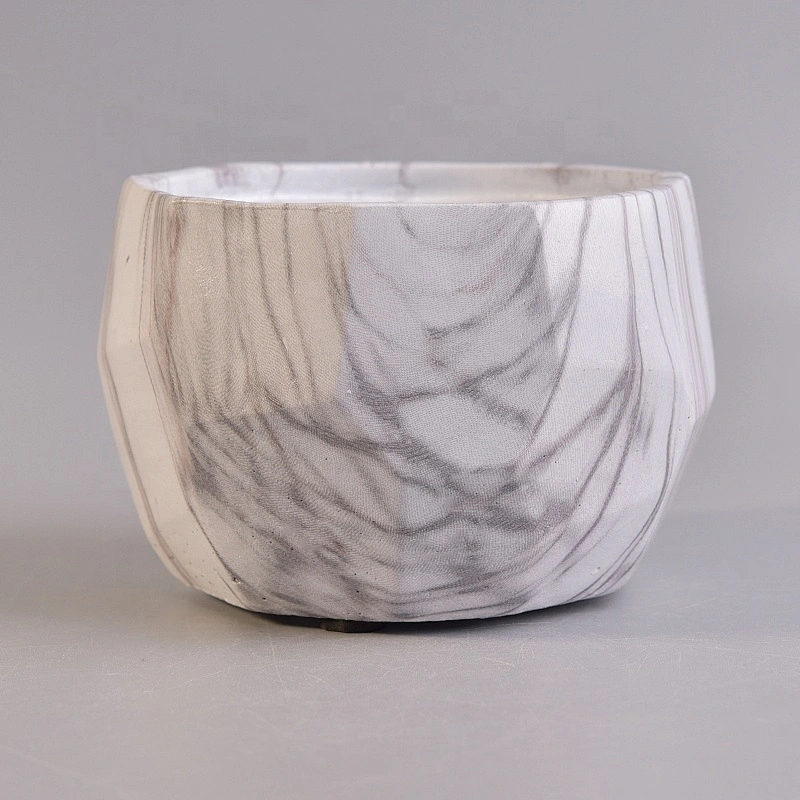 Polygon vintage concrete candle holders table use