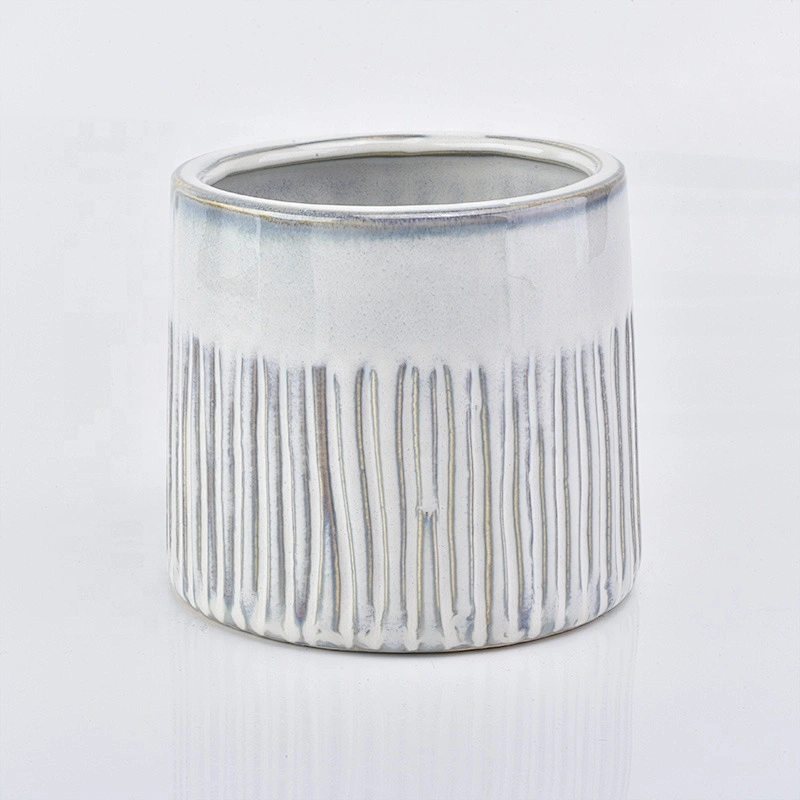 500ml Cylinder ceramic candle vessel frosted candle holders wholesales