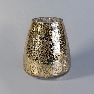 Customized Electroplating iridescent jars for candle scented glass candles vessel home decoration