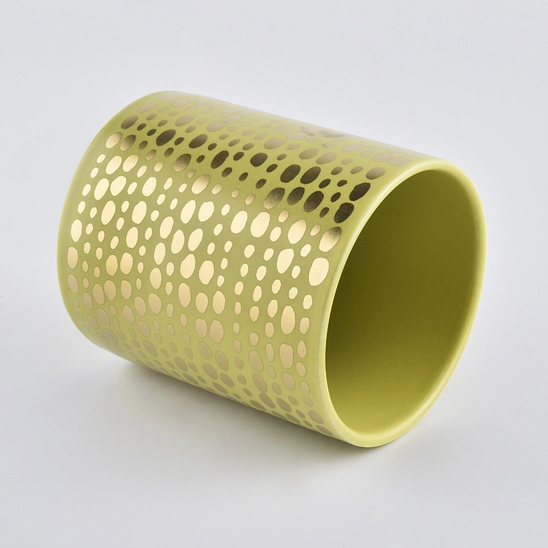 Hot selling bulk gold decorative unique ceramic candle jar for wedding