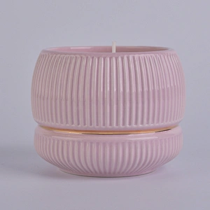Sunny hot sales pink tea light ceramic candle jars in bulk 10oz
