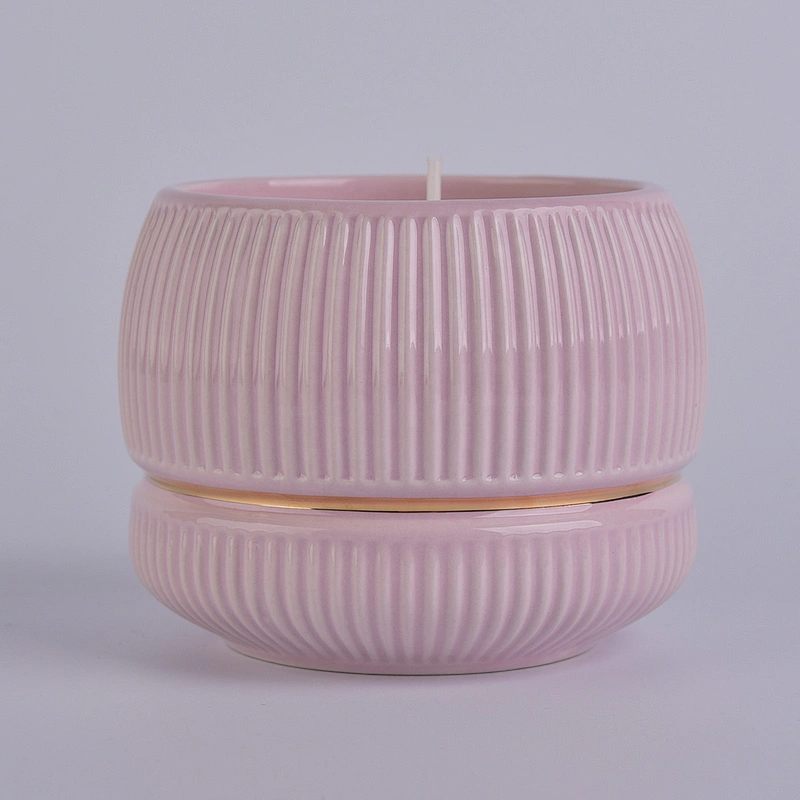 Sunny hot sales pink tea light ceramic candle jars in bulk 10oz