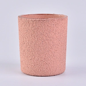 Wholesales luxury cylinder pink cement vessel for candles