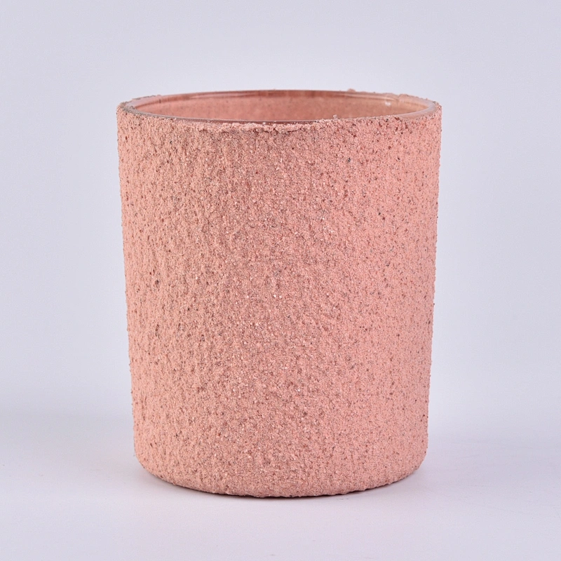 Wholesales luxury cylinder pink cement vessel for candles