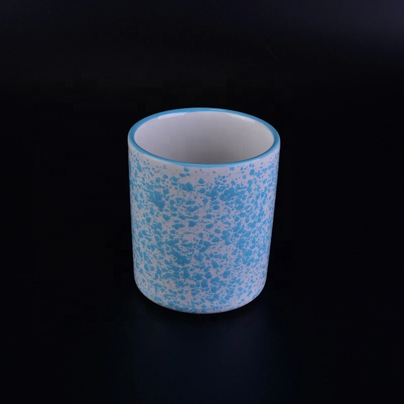 Wholesale decorative blue ceramic candle jar