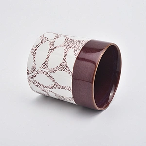 370ml ceramic with painting candle jar ceramic candle holder wedding decor
