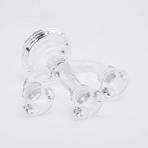Clear high candlestick glass votive candelabra home decoration wholesale