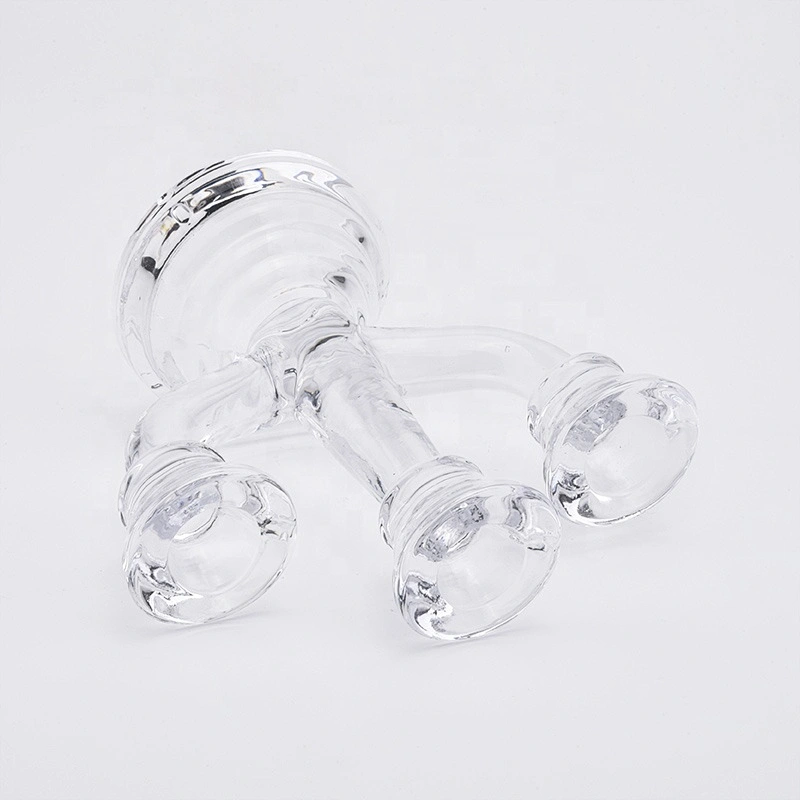 Clear high candlestick glass votive candelabra home decoration wholesale
