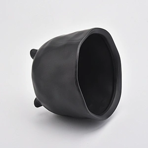Matte black ceramic candle vessel wholesales