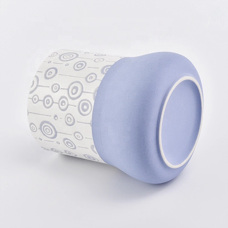 Blue glazed custom candle scented votive holder church ceramic jars party decoration suppliers