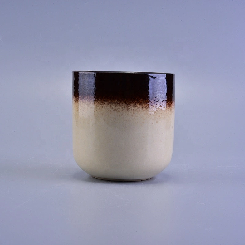 400ml Brown ceramic jar for candle making wholesales