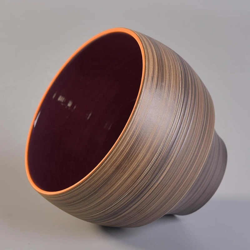 Amber decorative empty ceramic bowl for candle making suppliers