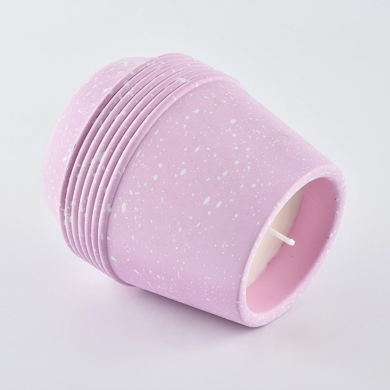 8oz pink decorative concrete candle jars