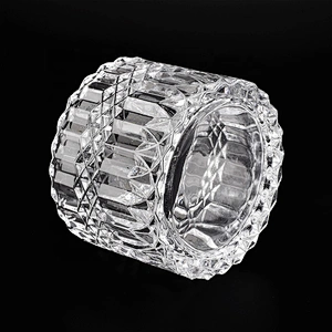 glass candle jar with lid for home decor, empty glass container