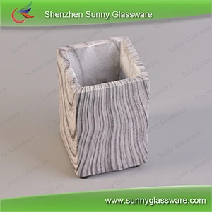 Square cement candle vessel votive candleholder home decoration