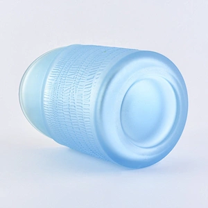 Sunny luxury custom blue heart shape glass candle jars home decoration