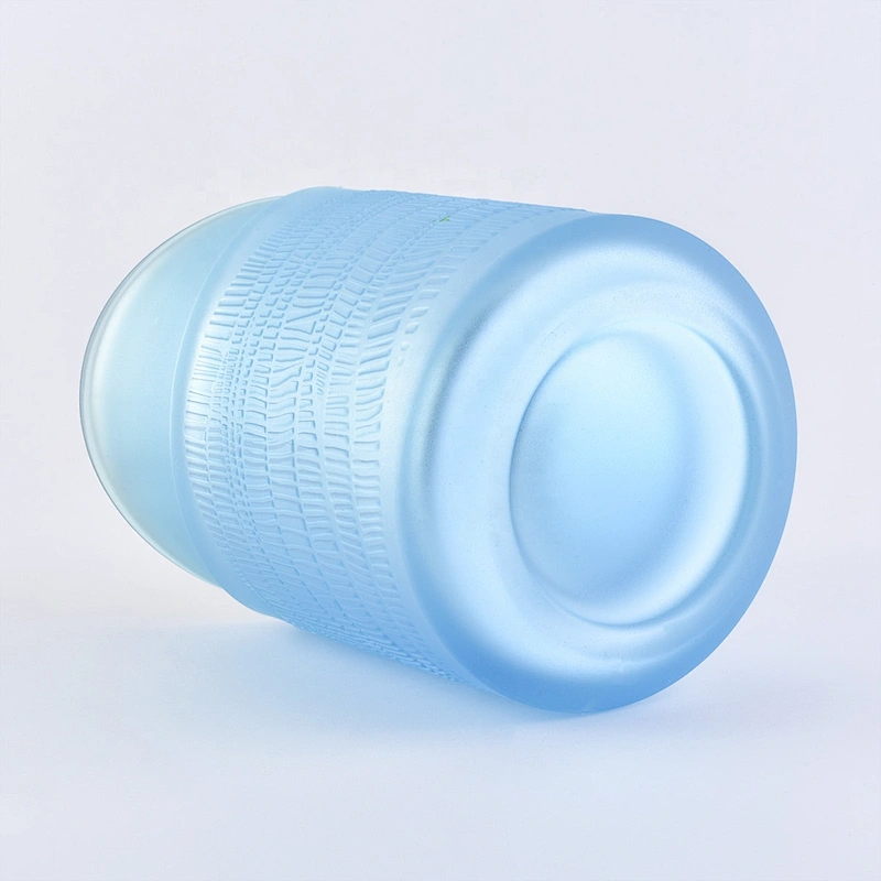 Sunny luxury custom blue heart shape glass candle jars home decoration