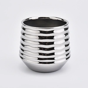 ceramic candle jar silver electroplating candle container 12oz