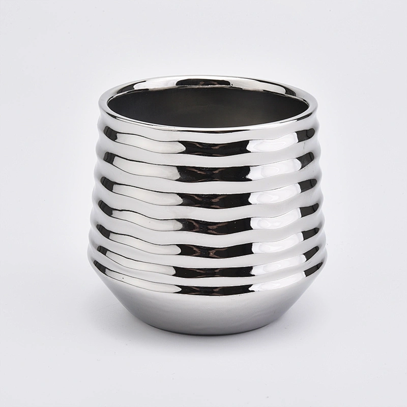 ceramic candle jar silver electroplating candle container 12oz