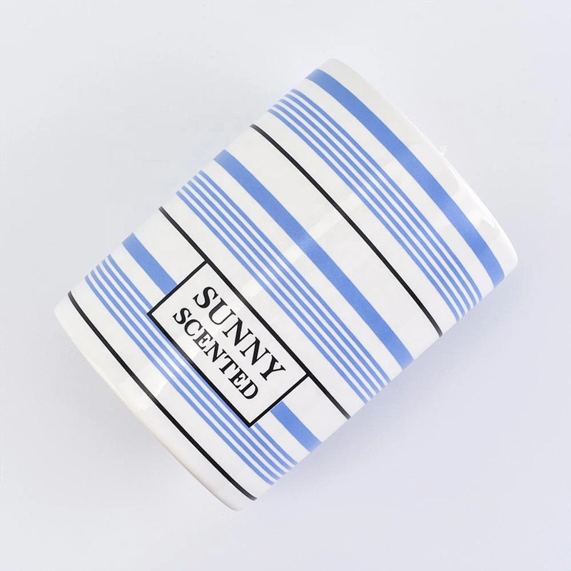 6oz wholesales blue ceramic candle holder in bulk