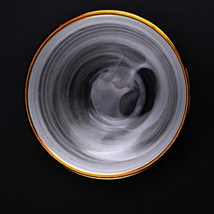 Thin white smoke glass candle holders with gold rim home decoration wholesale
