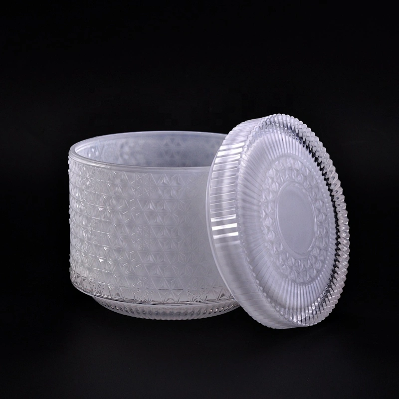10oz 20oz Wholesales tea light white luxury glass candle holder with lids