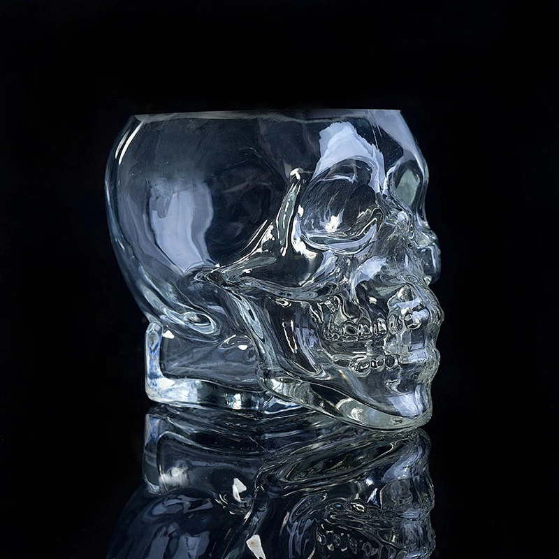 His glass candle holder human head skeleton home decoration wholesale