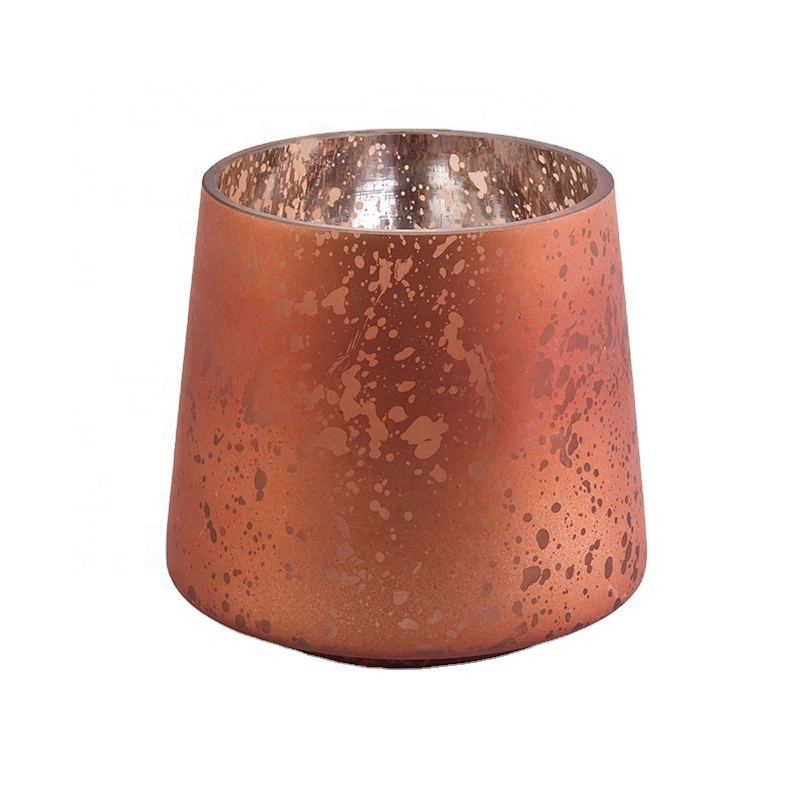 Mercury glass candle holders with color decorations
