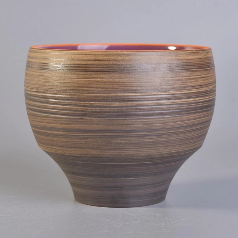 Amber decorative empty ceramic bowl for candle making suppliers