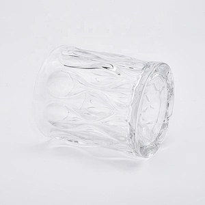 Luxury engraving candle vessel tea light glass candles jars scented bedroom decor factory