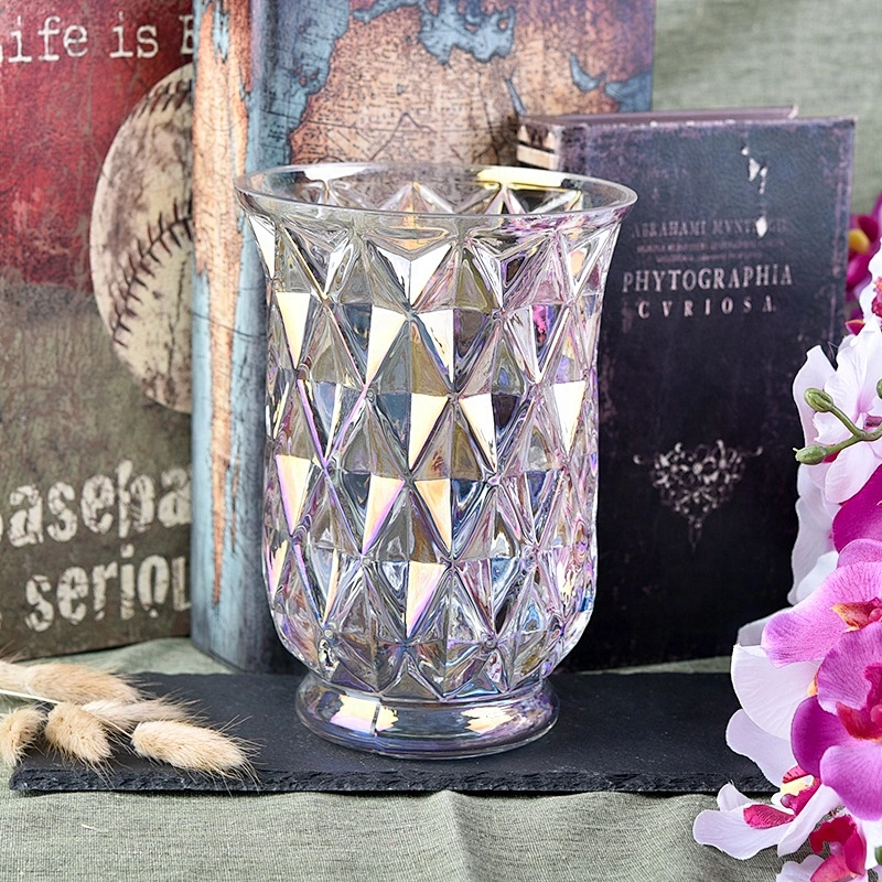 Geo personalized high crystal candle container votive scented glass candle jars wedding occasion wholesale