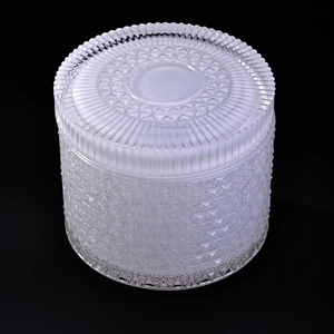 10oz 20oz Wholesales tea light white luxury glass candle holder with lids