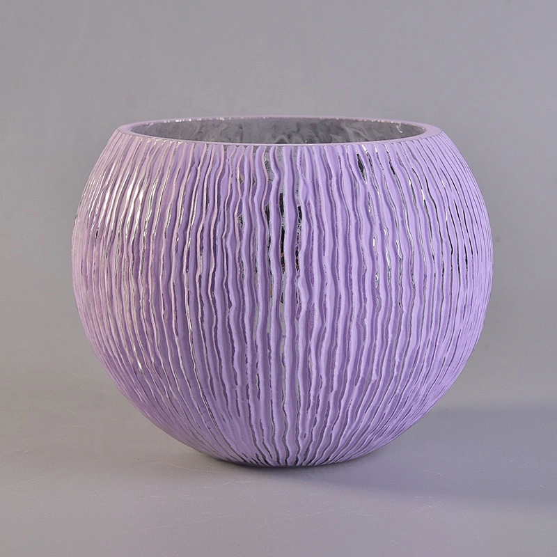 Personalised purple candle vessel restaurant glass candle tins wedding centerpieces