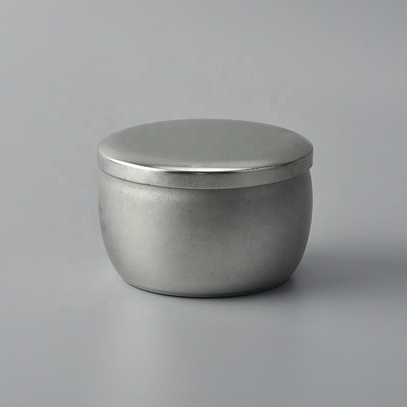 Custom silver Metal Candle tins Metal jar with lid for cosmetic use supply