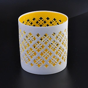 Frosted gold votive ceramic candle holders
